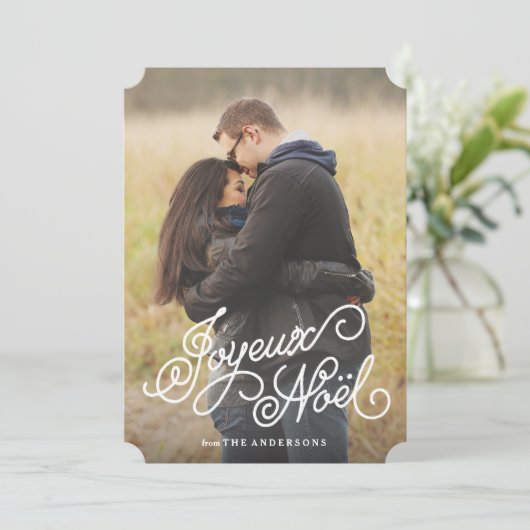 Joyeux Noel Feestdagenkaart (Staand voorkant)