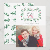 Joyeux Noël Feuillage Peint | Carte de Noël Feestdagenkaart (Voorkant / Achterkant)