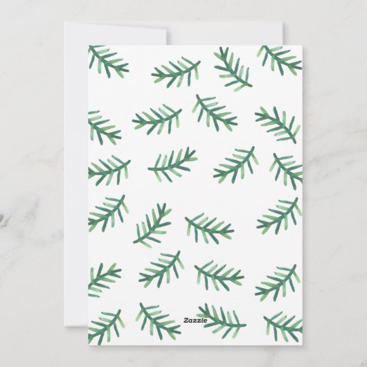 Joyeux Noël Feuillage Peint | Carte de Noël Feestdagenkaart (Achterkant)