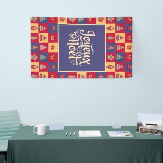 Joyeux Noel fFrench Merry kerstmuurgroet Spandoek (Beurs)