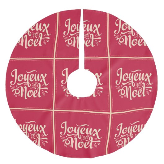 Joyeux Noel fFrench Merry Kerstswashy font Kerstboom Rok (Voorkant)