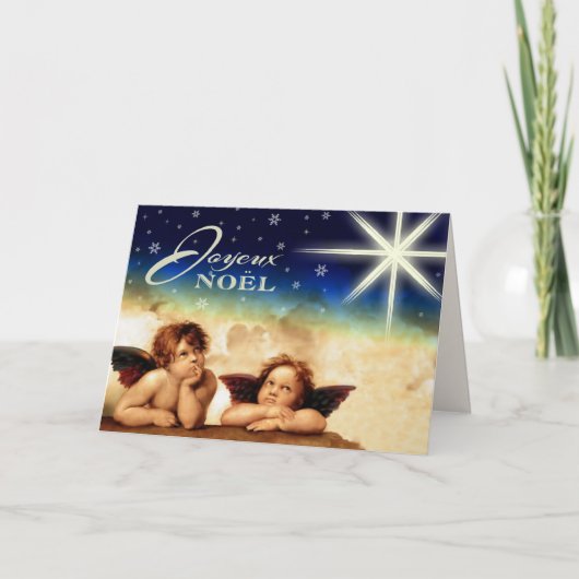 Joyeux Noël. Fijne Kunst Kerstmis Kaart in het Fra (Voorkant)