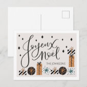 Joyeux Noel Flat Kerstmis Briefkaart (Voorkant / Achterkant)