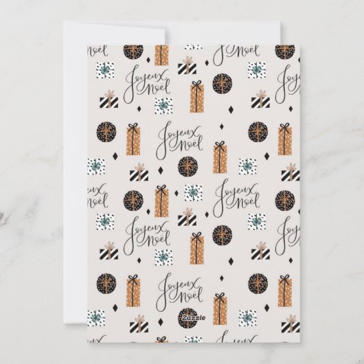 Joyeux Noel Flat Wenskaart kerstfeestdag Feestdagenkaart (Achterkant)