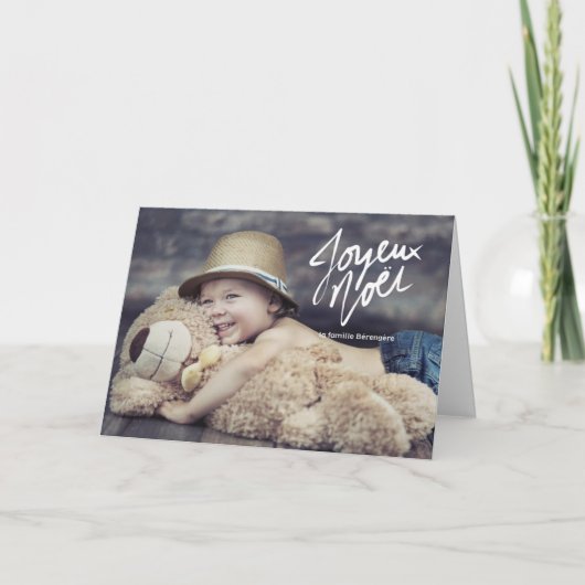 Joyeux Noël foto van de vacances voeux Kaart (Voorkant)