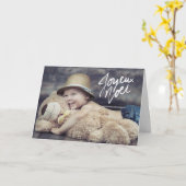 Joyeux Noël foto van de vacances voeux Kaart (Gele Bloem)