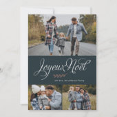 "Joyeux Noel" Fotogalerij van Drie Feestdagenkaart (Voorkant)