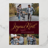 "Joyeux Noel" Fotogalerij van Drie Folie Feestdagenkaart (Voorkant)