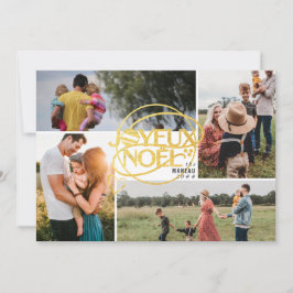 Joyeux Noel Frans Kerst Vier Foto Collage Feestdagenkaart