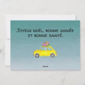 Joyeux noël Frans Kerstgeel Fiat 500 Feestdagenkaart (Achterkant)