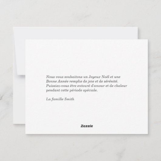 Joyeux Noël, Frans Kerstmis & Nieuwjaar, kerstboom Feestdagenkaart (Achterkant)