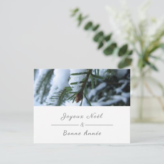 Joyeux Noël, Frans Kerstmis & Nieuwjaar, kerstboom Feestdagenkaart (Staand voorkant)