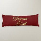 Joyeux Noel Frans Kerstmis Rood en Goud Lichaamskussen (Achterkant)