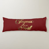 Joyeux Noel Frans Kerstmis Rood en Goud Lichaamskussen (Voorkant)