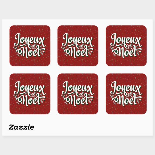 Joyeux Noël, Frans kersttijdschrift Vierkante Sticker (Vel)
