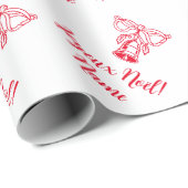 Joyeux Noël Frans Vrolijk kerstpapier Cadeaupapier (Rol Hoek)