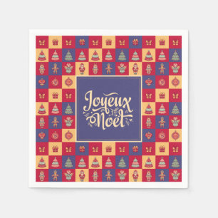 Joyeux Noel franse feestelijke feestelijke kerst Servet