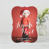Joyeux Noël | Franse Holiday-fotokaart Feestdagenkaart (Staand voorkant)