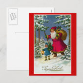 "Joyeux Noel"  Franse kerst Feestdagenkaart (Voorkant / Achterkant)