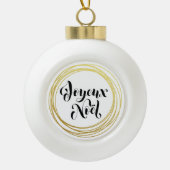 Joyeux Noël - Franse kerstboomdecoratie Keramische Bal Ornament (Voorkant)