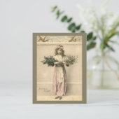 Joyeux Noel Franse kerstgroet vrouw Briefkaart (Staand voorkant)