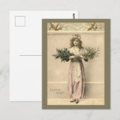 Joyeux Noel Franse kerstgroet vrouw Briefkaart (Voorkant / Achterkant)