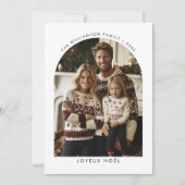 Joyeux Noël Franse Kerstgroeten Boog Foto Feestdagenkaart (Voorkant)