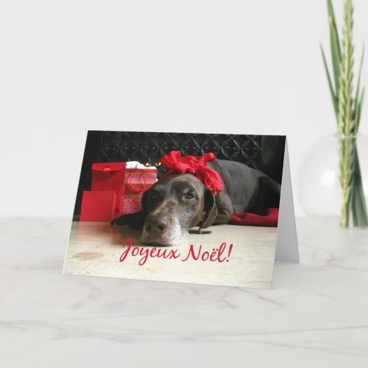 Joyeux Noël Franse kerstkaart Feestdagen Kaart (Voorkant)