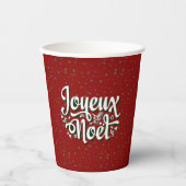 Joyeux Noël Franse kersttekst Papieren Bekers (Voorkant)