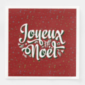 Joyeux Noël Franse kersttekst Servet (Voorkant)
