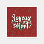 Joyeux Noël Franse kersttekst Servet (Voorkant)