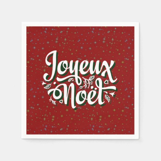 Joyeux Noël Franse kersttekst Servet (Voorkant)