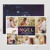 Joyeux Noel Franse moderne kerstfoto's Collage Feestdagenkaart (Voorkant / Achterkant)