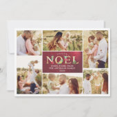 Joyeux Noel Franse moderne kerstfoto's Collage Feestdagenkaart (Voorkant)
