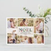 Joyeux Noel Franse moderne kerstfoto's Collage Feestdagenkaart (Staand voorkant)