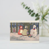 "Joyeux Noel" Franse vintage kerst Briefkaart (Staand voorkant)