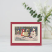 Joyeux Noel Franse Vintage Kerst Briefkaart (Staand voorkant)
