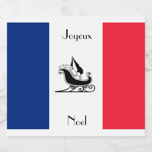 Joyeux Noel Franse vlag Kerstmis Frankrijk Sparkling Wijnetiket (Enkel label)