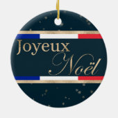 Joyeux Noël Franse vlag Kerstmis Keramisch Ornament (Achterkant)