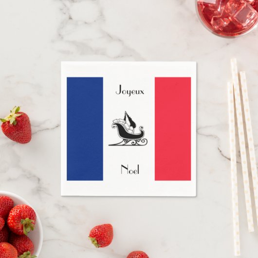 Joyeux Noel Franse vlag Kerstpapier servetten (Insitu)
