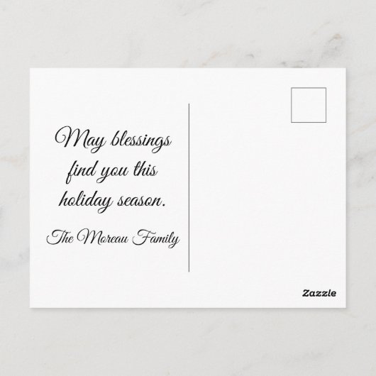 Joyeux Noël Franse vlag op blauwe kerst Briefkaart (Achterkant)