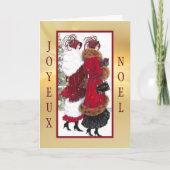 Joyeux Noel Franse vrouwen Kerstmis Feestdagen Kaart (Voorkant)