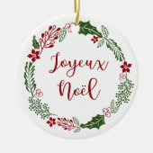 Joyeux Noël, Franstalige kerstfeestdag Keramisch Ornament (Voorkant)