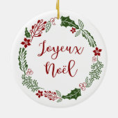 Joyeux Noël, Franstalige kerstfeestdag Keramisch Ornament (Achterkant)