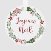 Joyeux Noël, Franstalige kerstfeestdag Ornament (achterkant)