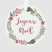 Joyeux Noël, Franstalige kerstfeestdag Ornament (voorkant)