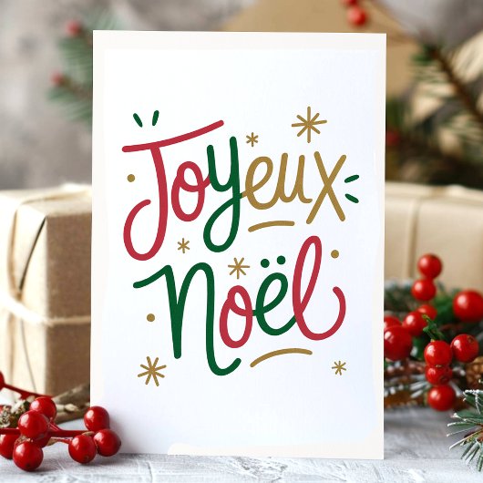 Joyeux Noël French Christmas Feestdagen Kaart