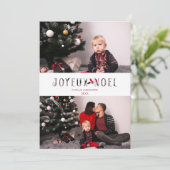 Joyeux Noël French Cut Paper Effect Custom Photo Feestdagenkaart (Staand voorkant)