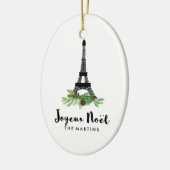 Joyeux Noel French Eiffel Tower Kerstmis Keramisch Ornament (Links)