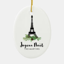 Joyeux Noel French Eiffel Tower Kerstmis